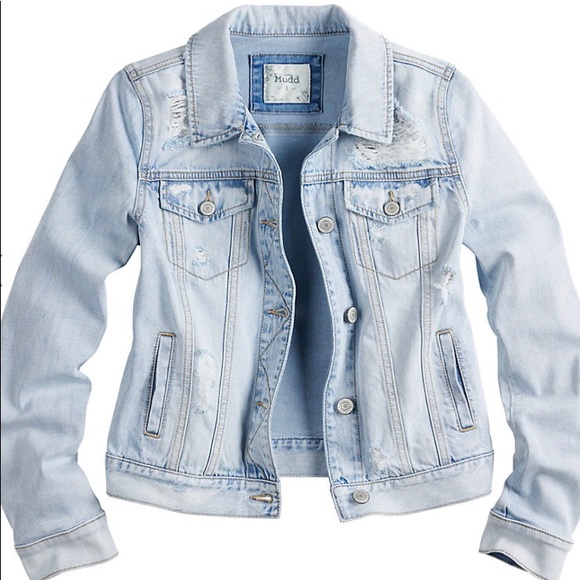 Juniors Mudd Faded Jean Jacket Sz L Xl 